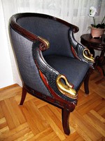 Szecessziós hattyúfejes fotel