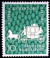 N280 / Germany 1957 joseph freiherr von eichendorff stamp postman