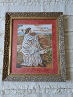 Picture frame tapestry behind glass 64x55 cm
