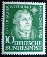 N149 / Germany 1952 Martin Luther stamp postal clerk
