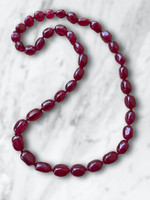 Burgundy antique mineral pearl string extra long 68 cm