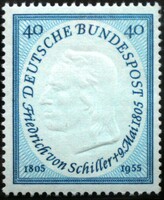 N210 / Germany 1955 Friedrich von Schiller stamp postal clerk