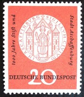 N255 / Germany 1957 aschaffenburg stamp postal clerk