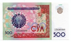 Üzbegisztán    500   Som   1999   Hajtalan