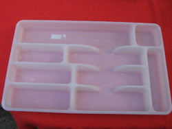 Retro milky white plastic drawer organizer, cutlery holder 50 cm