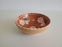 Flower pattern glazed folk bowl ceramic wall bowl