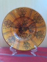 Rare, flawless! Szabó kinga ceramics, bird wall plate / wall decoration