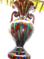 Mezőtúr csurgatott mázas,  váza --21,5 cm