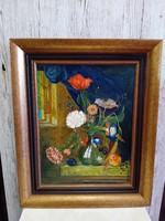 Bodó Miklós virágcsendélet festmény, olaj vászon