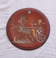 Egyptian handmade copper sheet wall decoration, 29 cm