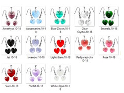 Ékszerek-szettek: Swarovski kristály fülbevaló-medál -10-18mm-es szív szett több színben