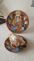 Antik,japán Satsuma porcelán teázó,reggeliző trió