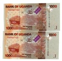 Uganda 1000 Schilling 2017 Sorszámkövető 2 db párban