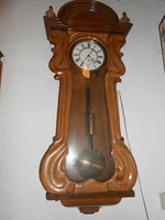 Biedermeier wall clock with single weight push-in wood 2