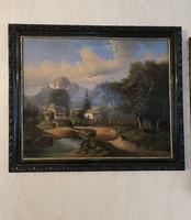 Antique painting from the end of the 1800s, beautiful colors, detailed work