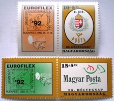 S4162-3 / 1992 stamp day - eurofilex stamp set postal clean