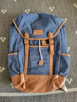 Large, packable, denim backpack