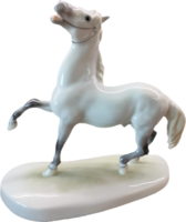 Herendi porcelán ló szobor jubileumi pecséttel