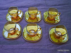 Vintage vereto france amber 6 person mocha set in perfect condition