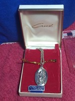 Vintage régi retró Sterling ezüst női férfi St Kristóf nyaklánc medállal