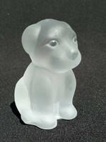 Vintege Nybro Svéd kristály üveg kutya szobor levélnehezék