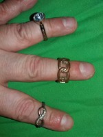 Retro copper stone rings bundle rings in 3 pieces as shown