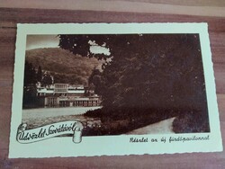 Old postcard, Transylvania, Sovata, detail with the new bathing pavilion, Weinstock photo, postal clerk
