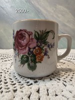 Zsolnay old mug with floral pattern