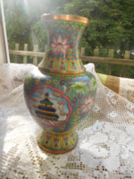 Rekeszzománc  váza  CLOISONNÉ 18 cm