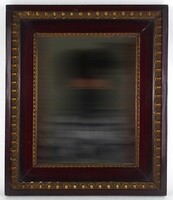 1R361 antique mahogany colored mirror with gilded frame 45.5 X 38.5 Cm