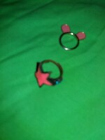 Retro metal and copper chick discos rings bundled with rings in 2 pieces as shown