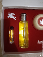 Burberry society 50 ml and a smaller travel edp perfume plus luxury soap