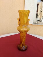 Nagy méretű borostyán színű Muranói váza.  37 cm,,,Hibátlan..