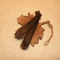 Old carved wooden razor holder, from a collection