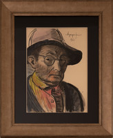 János Nyergesi (1895-1982): self-portrait, 1965