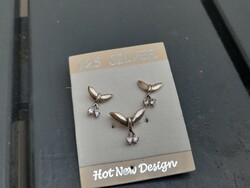HUF 1 925 silver earrings and pendant set, never worn
