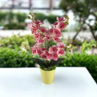 Négyágú krém, pink kisméretű élethű orchidea ORK407KRPK