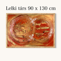Absztrakt, akril festmény, Lelki társ. 90 x 130 cm