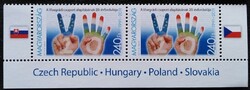 S5051acsz / 2011 Visegrád group, pair of stamps with inscription on the lower edge of the sheet from the small sheet, post clean