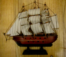 Three-masted ship model