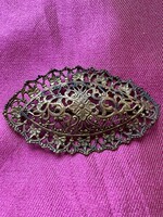 Antique filigree metal brooch, pin