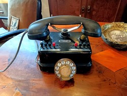 Secretarial telephone, in good condition, original textile cable, serious collector's item, with dial