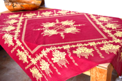 Antique old folk linen linen hand painted floral cheerful tablecloth tablecloth tablecloth 132 x 132