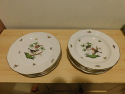 Set of 6 flat plates + 6 deep plates with Herend Rothschild pattern