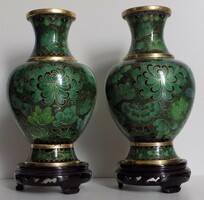 Cloisonne vase 2 pieces (20cm + pedestal)