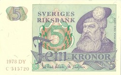 5 korona kronor 1978 Svédország 2.