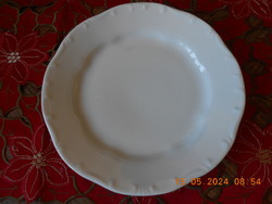 Zsolnay fehér süteményes tányér, ritka méret 21,5 cm