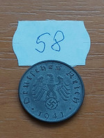 NÉMET BIRODALOM 10 PFENNIG reichspfennig 1941 D München, Cink  58