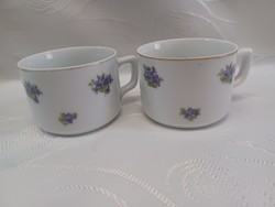 Cups with Czech violet pattern