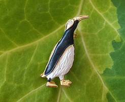 Pingvin alakú bross fém kitűző